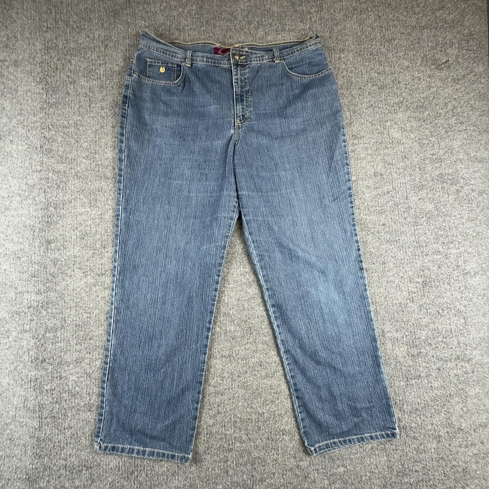 Gloria Vanderbilt Jeans Womens 18 Short Medium Wash High Rise Straight Stretch
